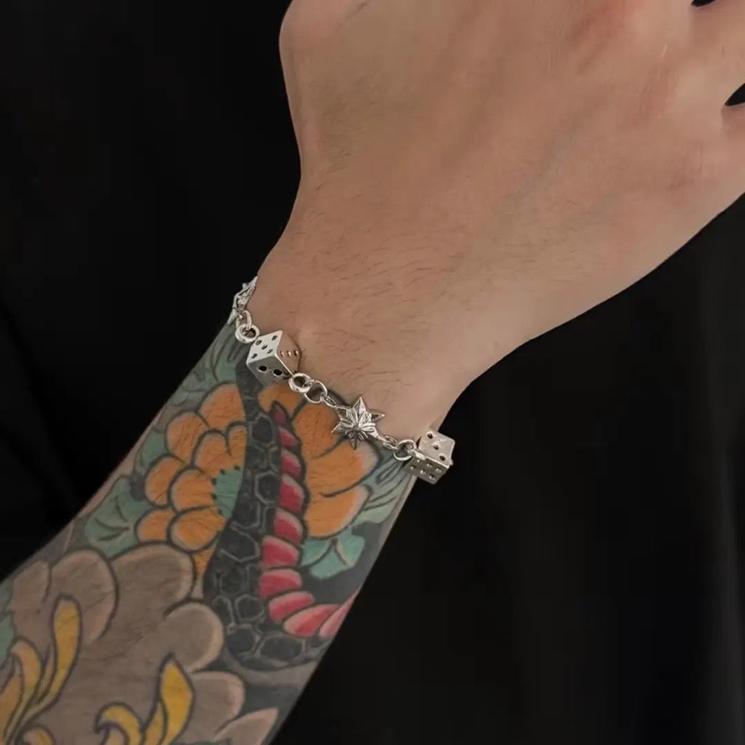 Chrome Dice Bracelet