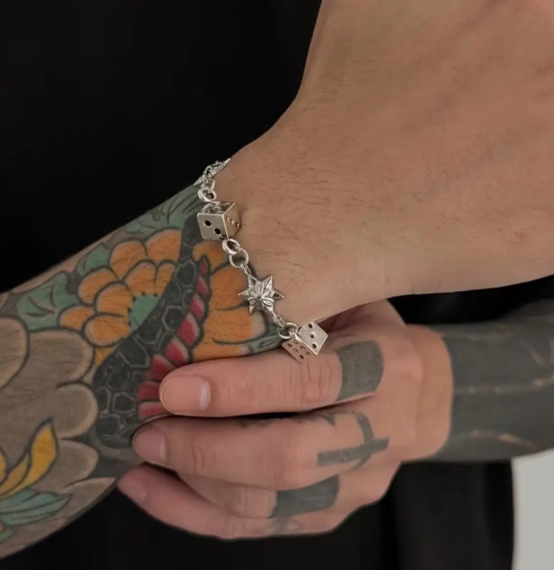 Chrome Dice Bracelet